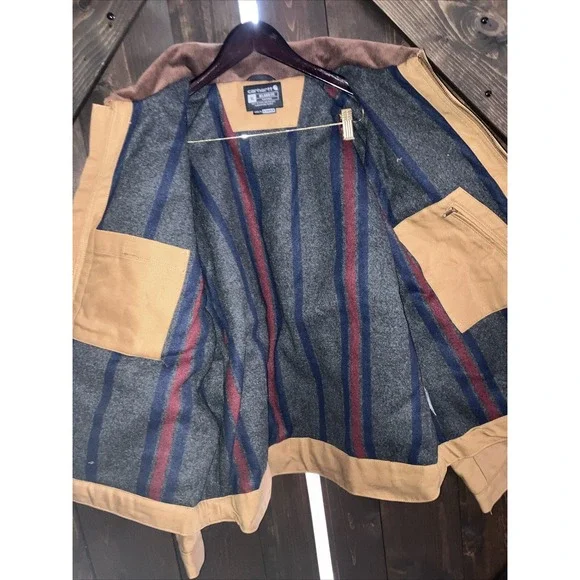Carhartt Blanket Lined Detroit Jacket Mens XlL Brown Duck Canvas 103828